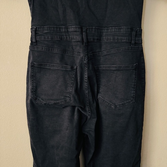 NWT Nasty Gal Collection Black Deep V Neck Denim Boilersuit Jumpsuit Size 8 - Picture 10 of 10